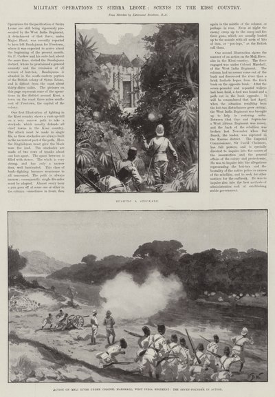 Opérations militaires en Sierra Leone, scènes dans le pays Kissi - William Barnes Wollen